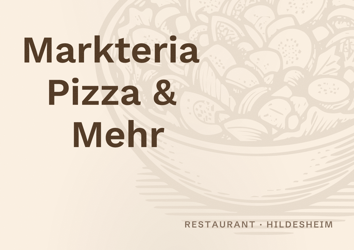 Illustriertes Poster von Markteria Pizza & Mehr, Restaurant in Hildesheim