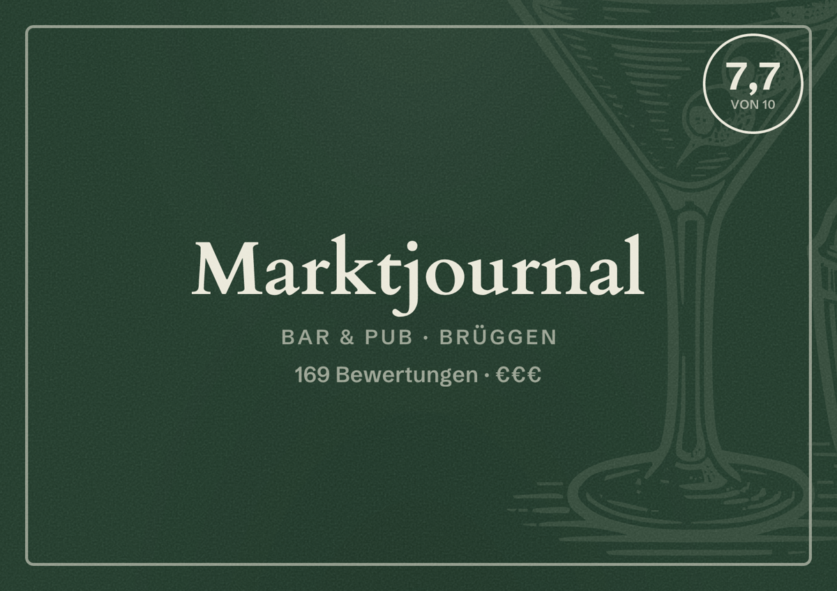 Illustriertes Poster von Marktjournal, Bar & Pub in Brüggen: Bewertung 7,7 von 10 aus 169 Bewertungen, Preisniveau €€€