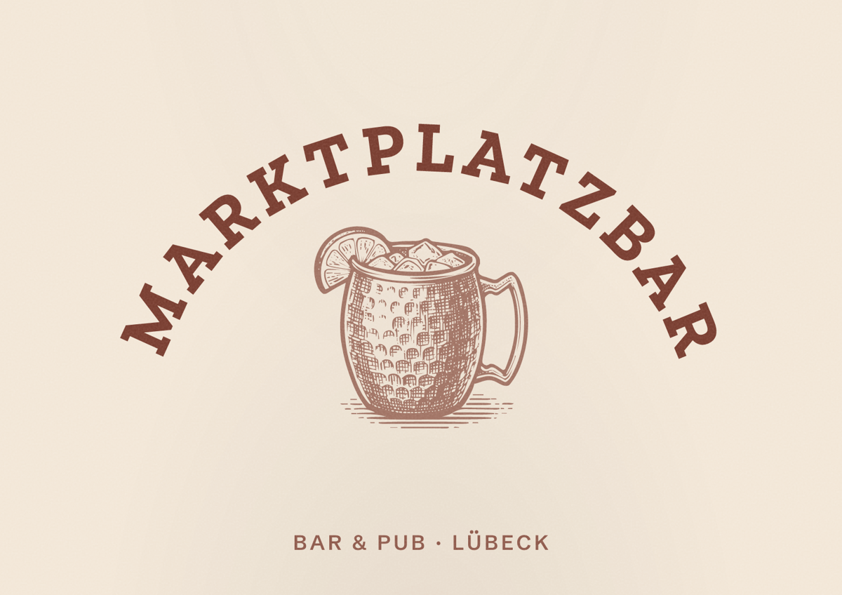 Illustriertes Poster von Marktplatzbar, Bar & Pub in Lübeck