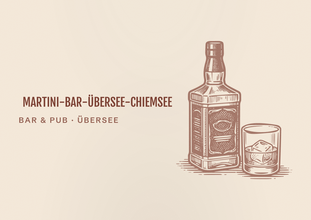 Illustriertes Poster von MARTINI-BAR-ÜBERSEE-CHIEMSEE, Bar & Pub in Übersee