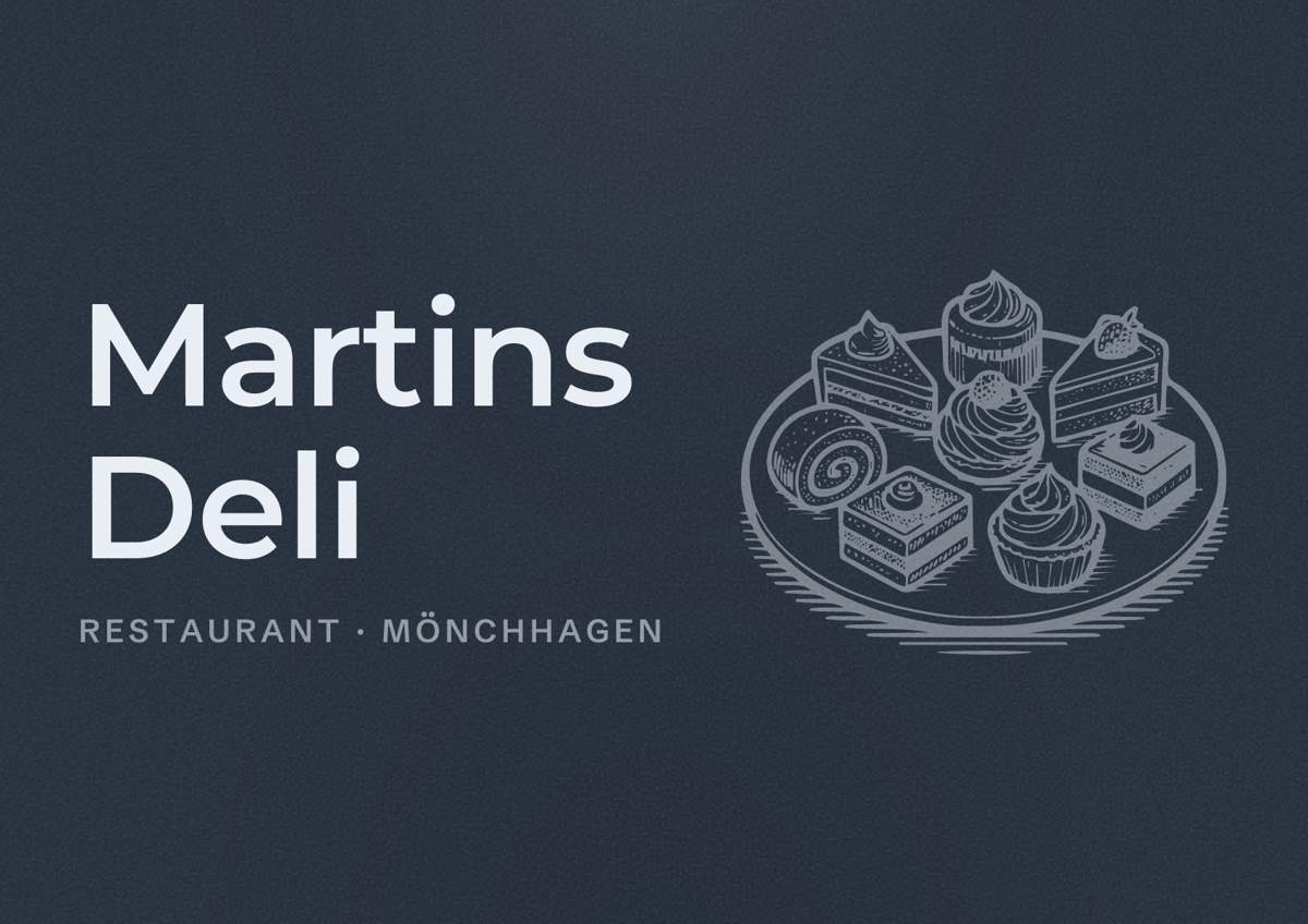 Illustriertes Poster von Martins Deli, Restaurant in Mönchhagen