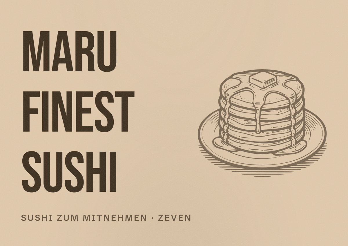 Illustriertes Poster von MARU FINEST SUSHI, Sushi zum Mitnehmen in Zeven