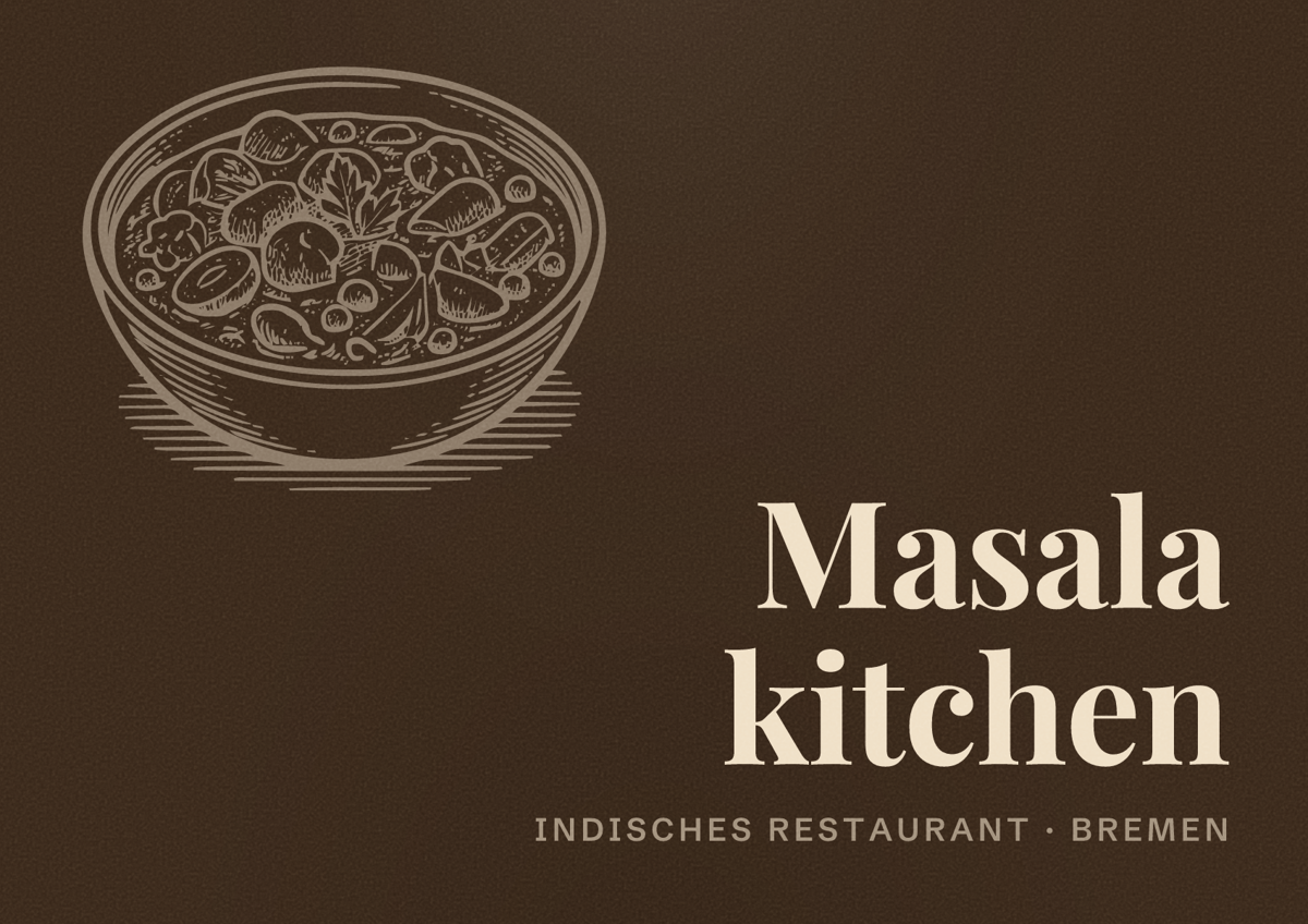 Illustriertes Poster von Masala kitchen, Indisches Restaurant in Bremen