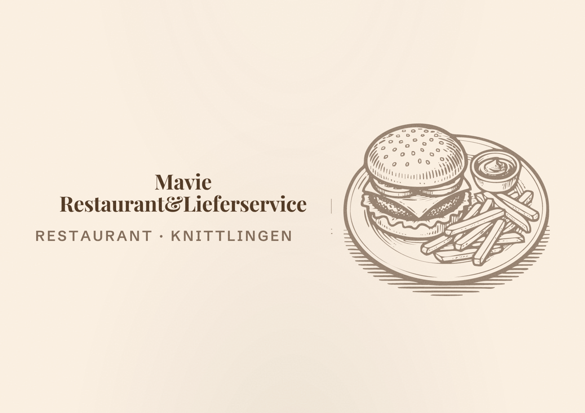 Illustriertes Poster von Mavie Restaurant&Lieferservice, Restaurant in Knittlingen