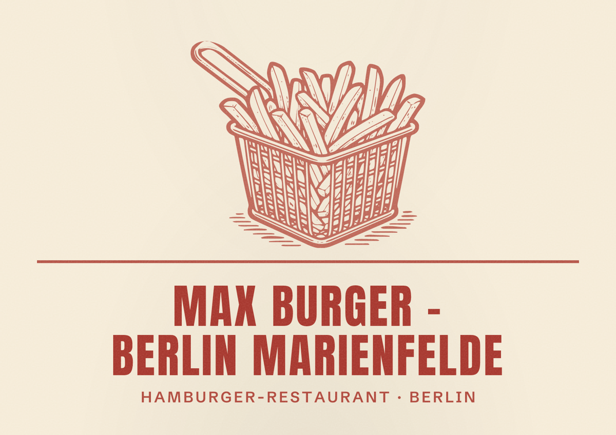 Illustriertes Poster von Max Burger - Berlin Marienfelde, Hamburger-Restaurant in Berlin