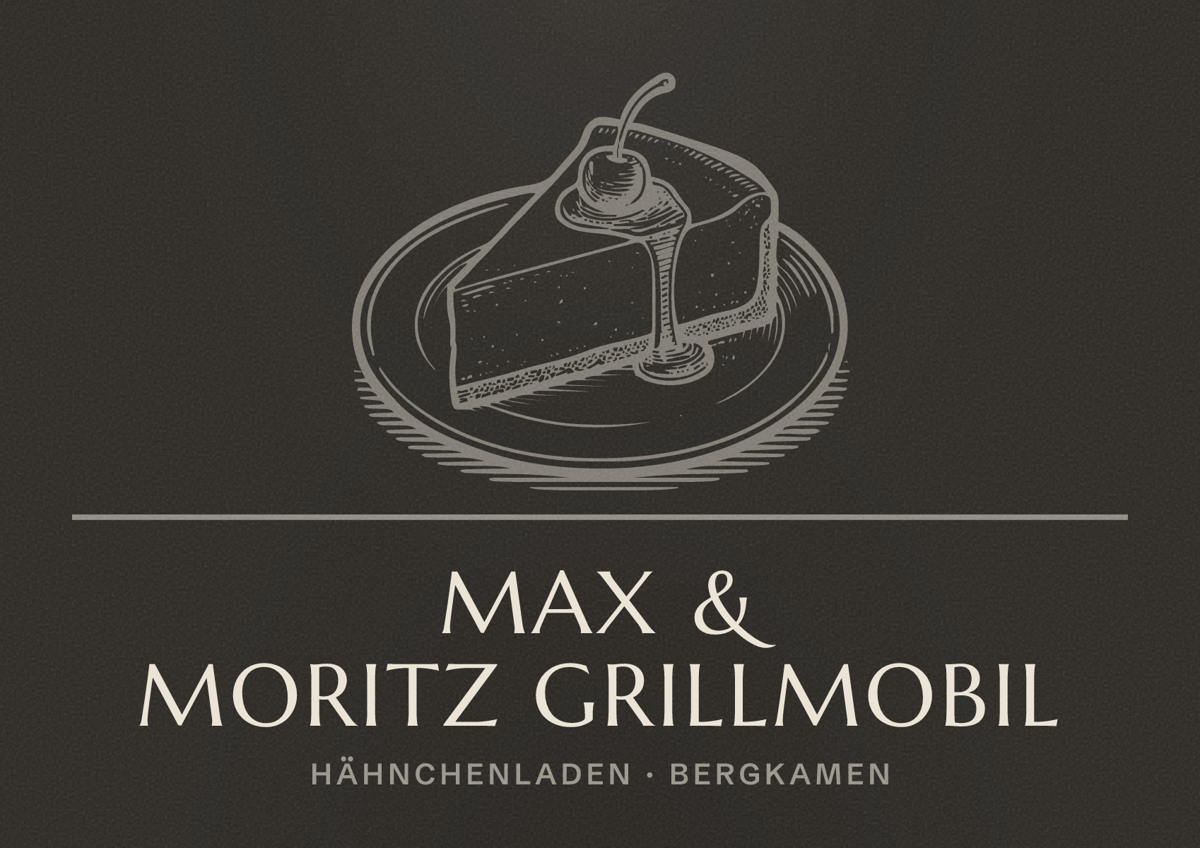 Illustriertes Poster von Max & Moritz GrillMobil, Hähnchenladen in Bergkamen
