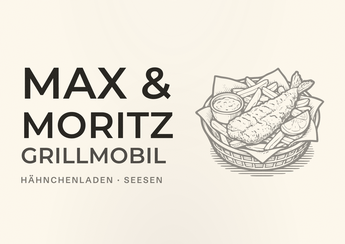 Illustriertes Poster von Max & Moritz GrillMobil, Hähnchenladen in Seesen