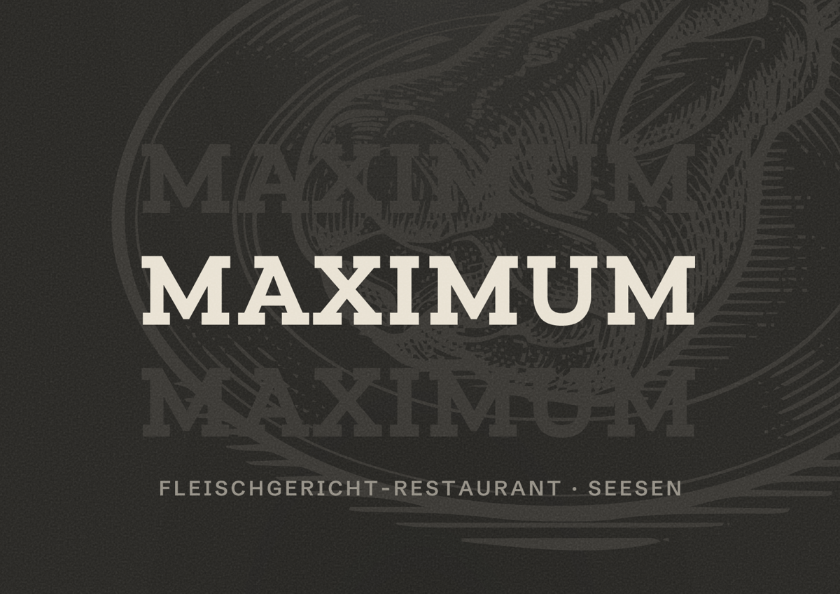 Illustriertes Poster von Maximum, Fleischgericht-Restaurant in Seesen