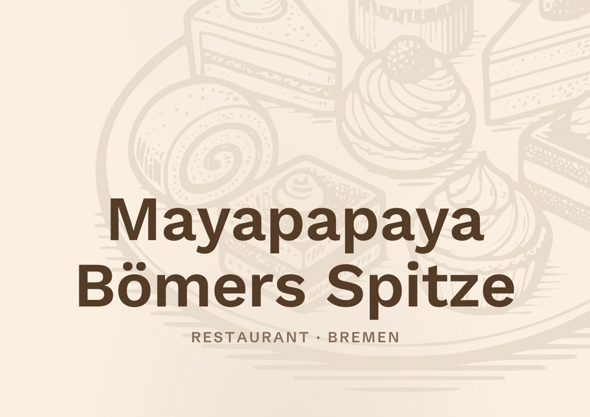 Illustriertes Poster von Mayapapaya Bömers Spitze, Restaurant in Bremen