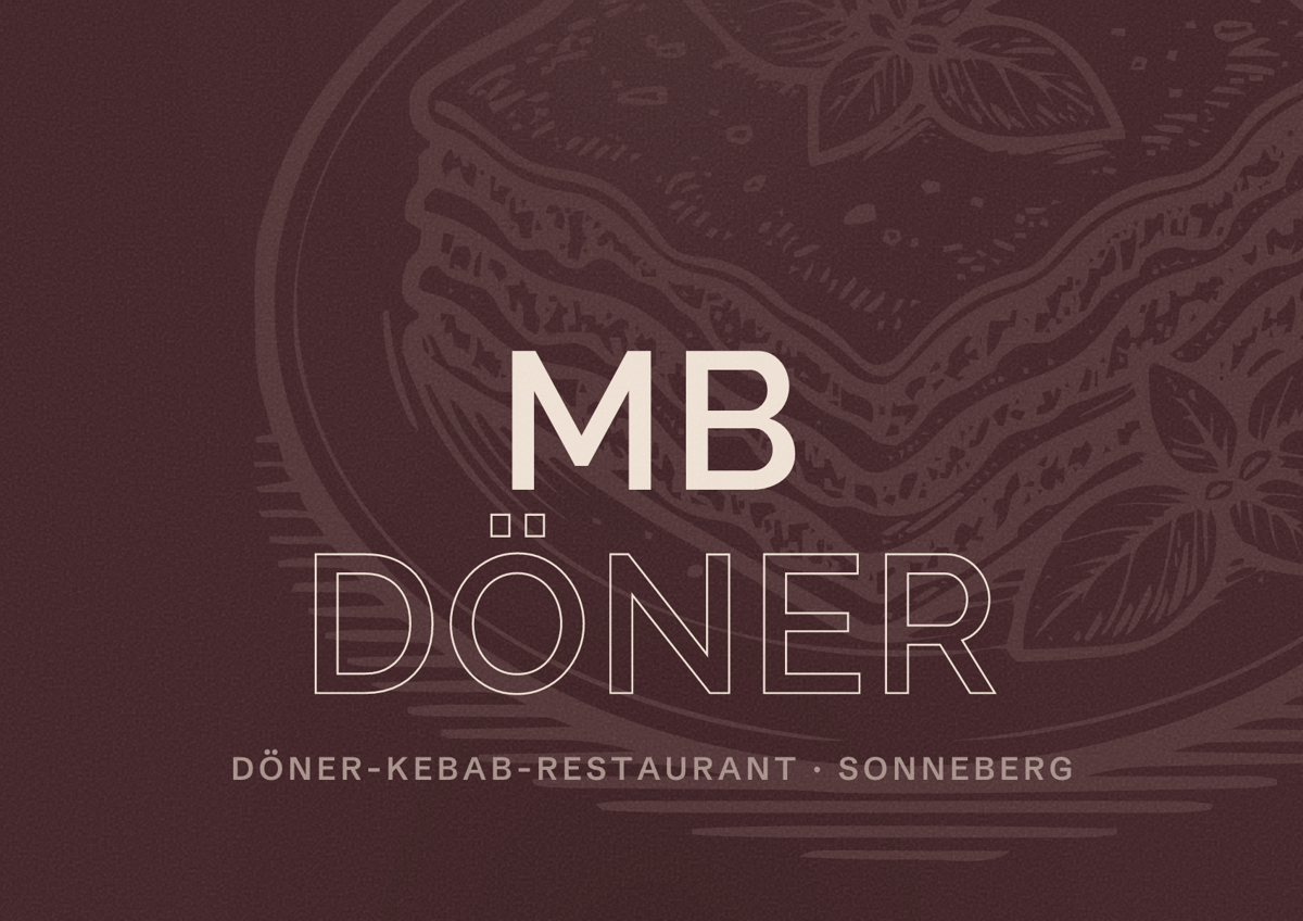 Illustriertes Poster von MB Döner, Döner-Kebab-Restaurant in Sonneberg