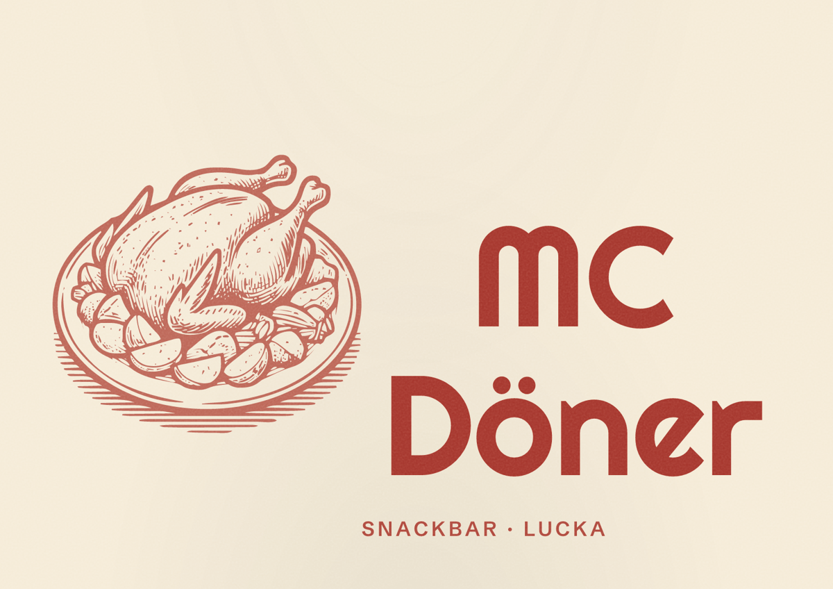Illustriertes Poster von MC Döner, Snackbar in Lucka