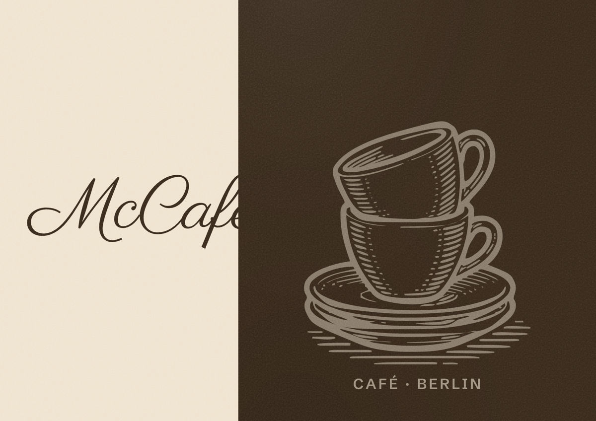 Illustriertes Poster von McCafé, Café in Berlin