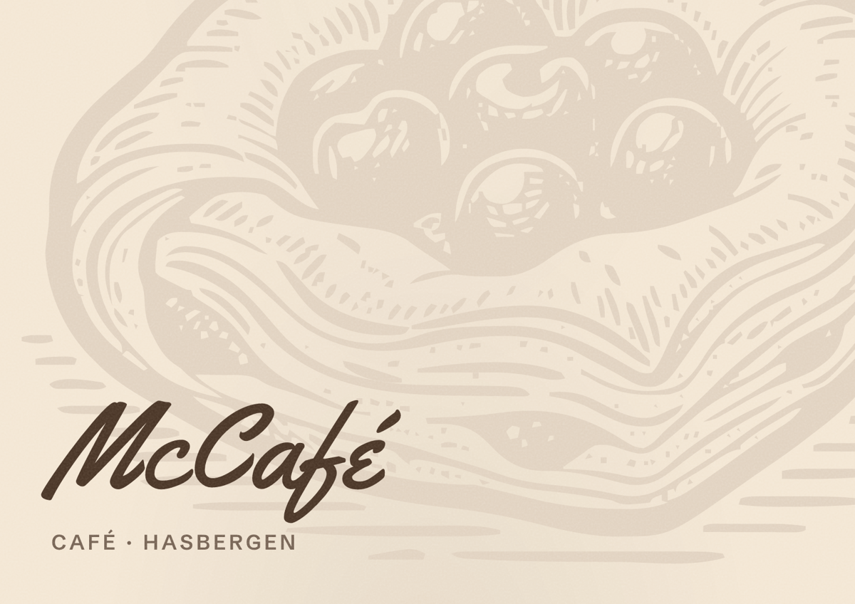 Illustriertes Poster von McCafé, Café in Hasbergen
