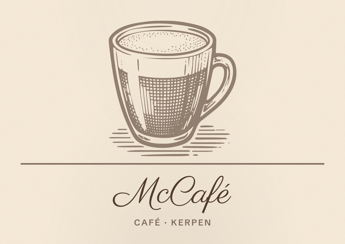 Illustriertes Poster von McCafé, Café in Kerpen