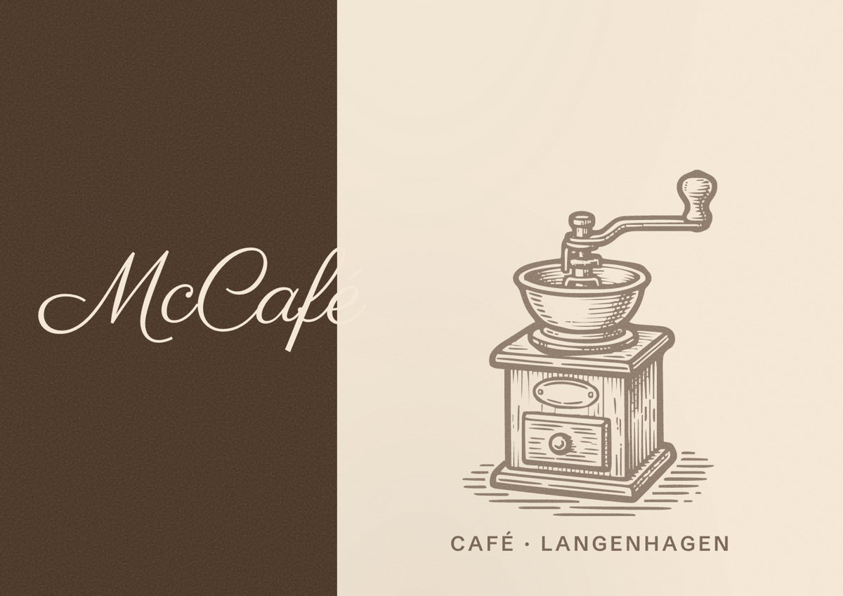 Illustriertes Poster von McCafé, Café in Langenhagen