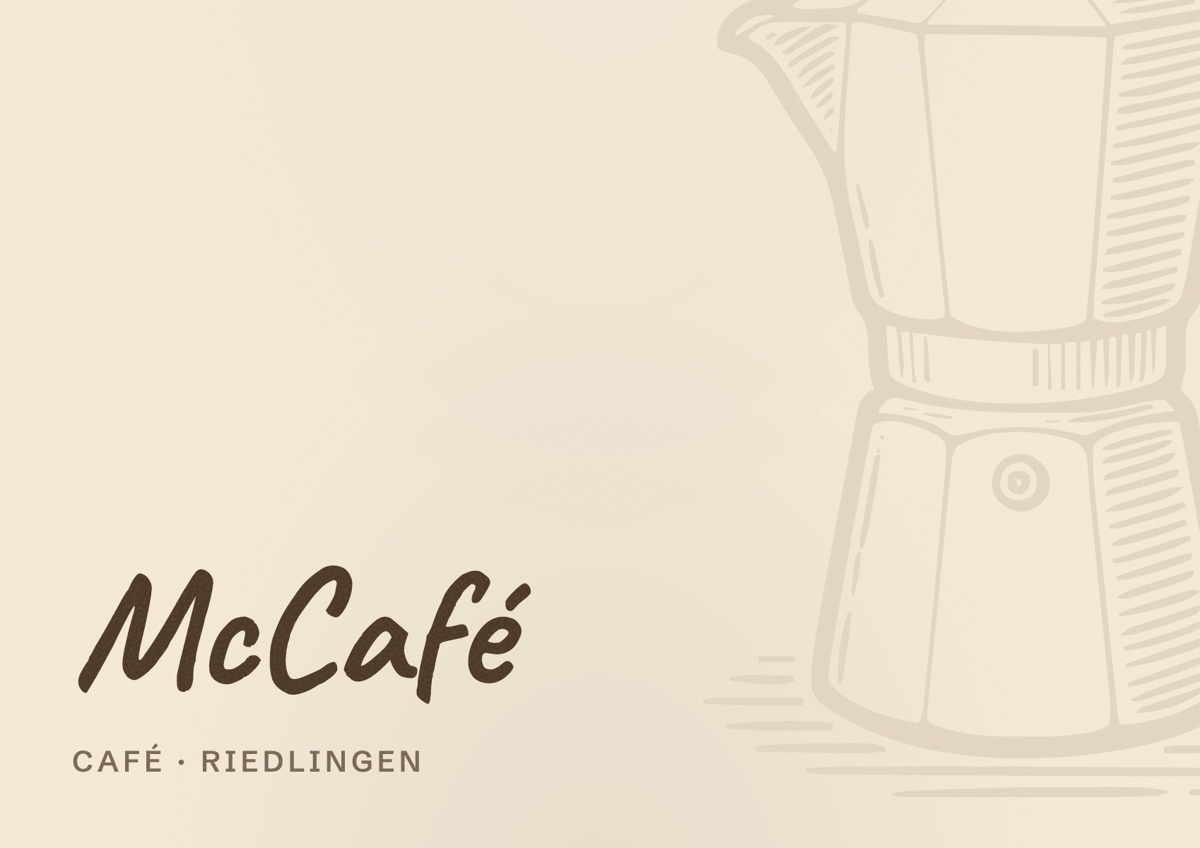 Illustriertes Poster von McCafé, Café in Riedlingen