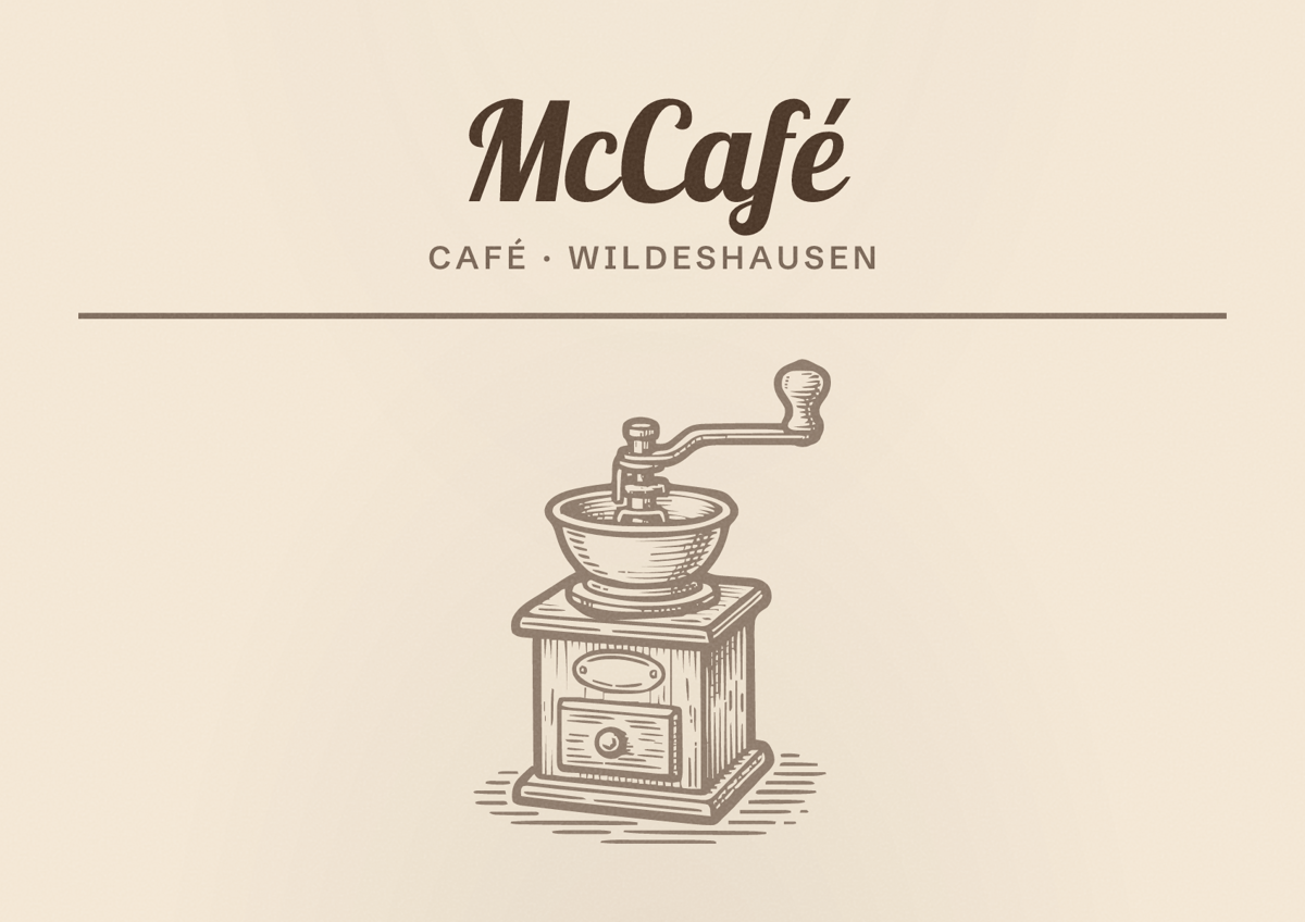 Illustriertes Poster von McCafé, Café in Wildeshausen