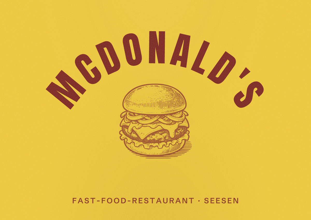 Illustriertes Poster von McDonald's, Fast-Food-Restaurant in Seesen