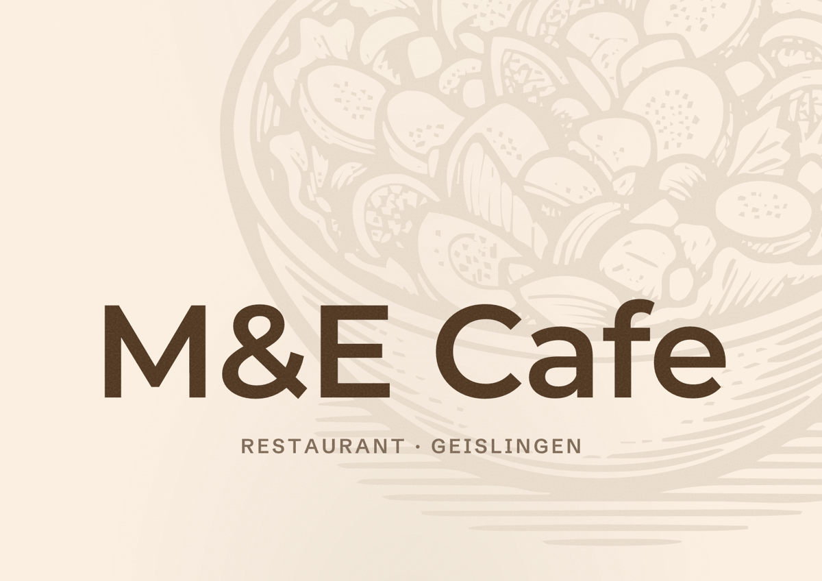 Illustriertes Poster von M&E Cafe, Restaurant in Geislingen