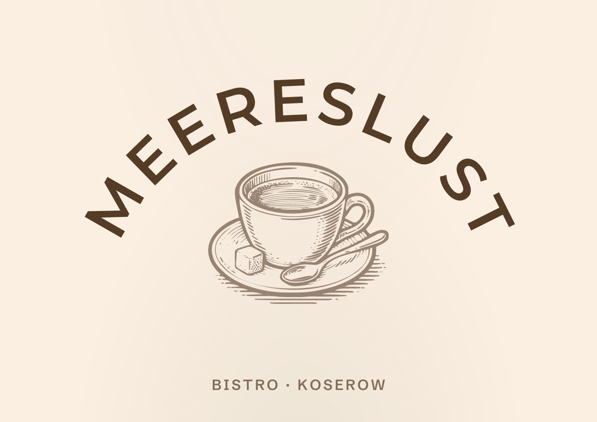 Illustriertes Poster von Meereslust, Bistro in Koserow