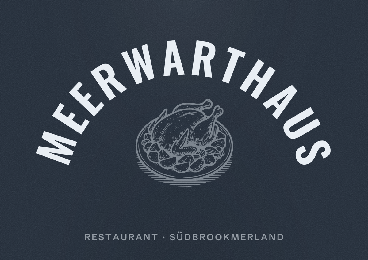 Illustriertes Poster von Meerwarthaus, Restaurant in Südbrookmerland