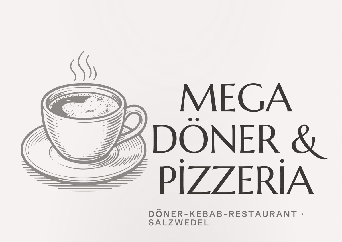Illustriertes Poster von MEGA DÖNER & PİZZERİA, Döner-Kebab-Restaurant in Salzwedel