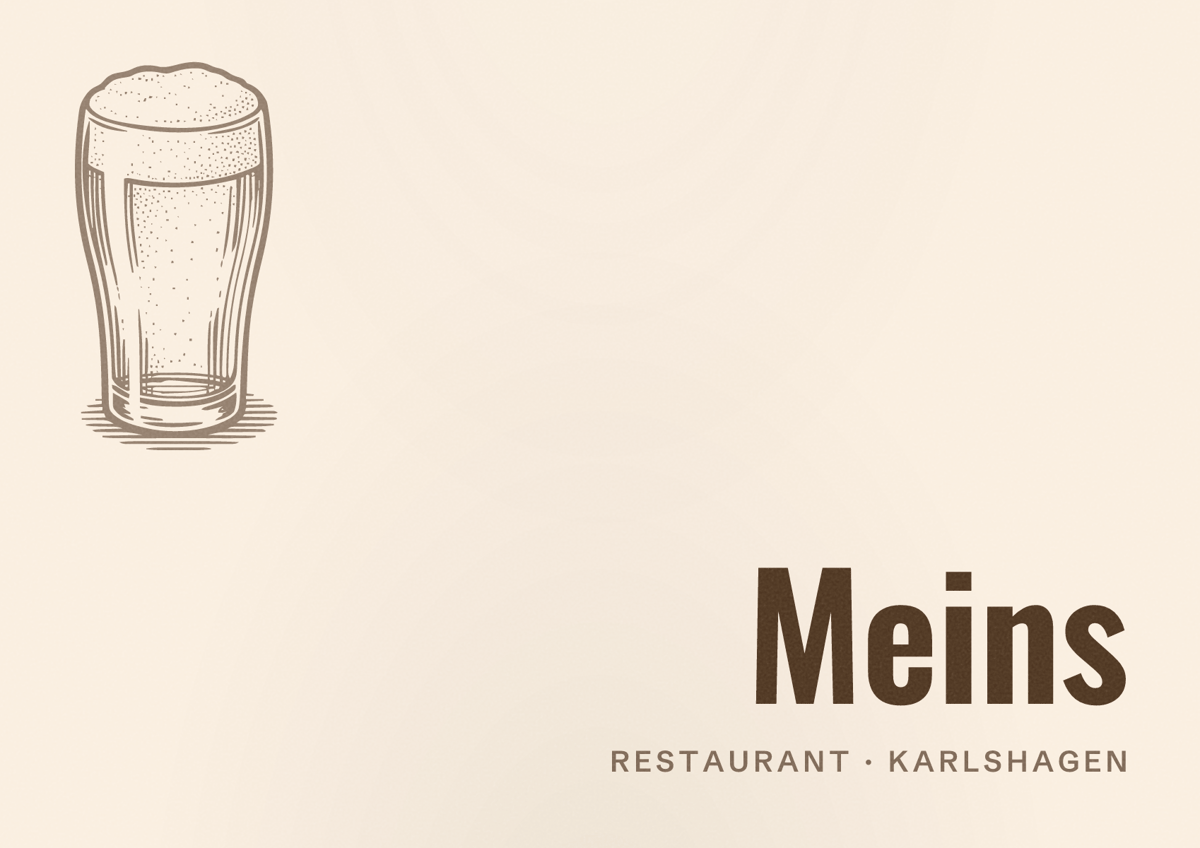 Illustriertes Poster von Meins, Restaurant in Karlshagen