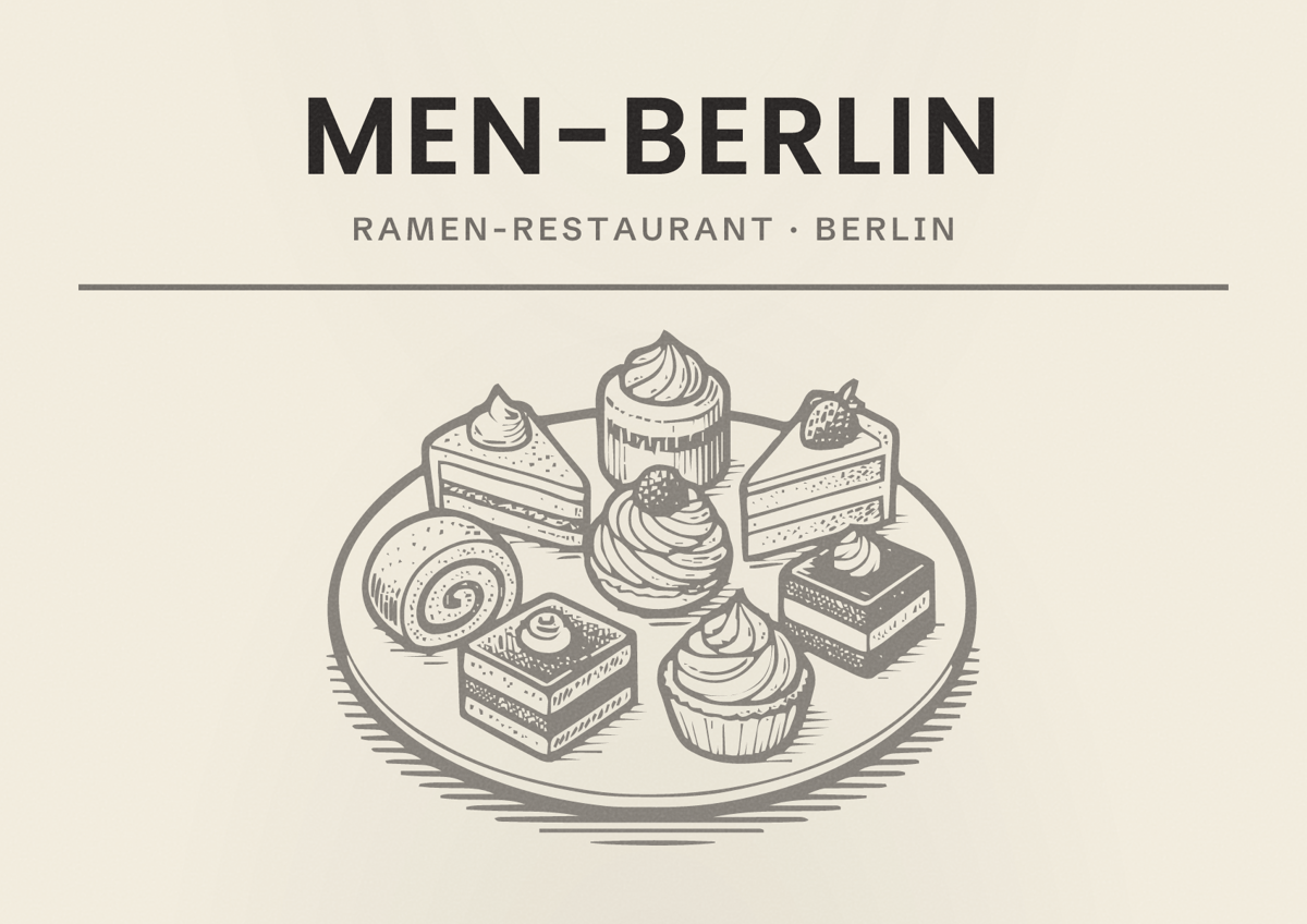 Illustriertes Poster von Men-Berlin, Ramen-Restaurant in Berlin