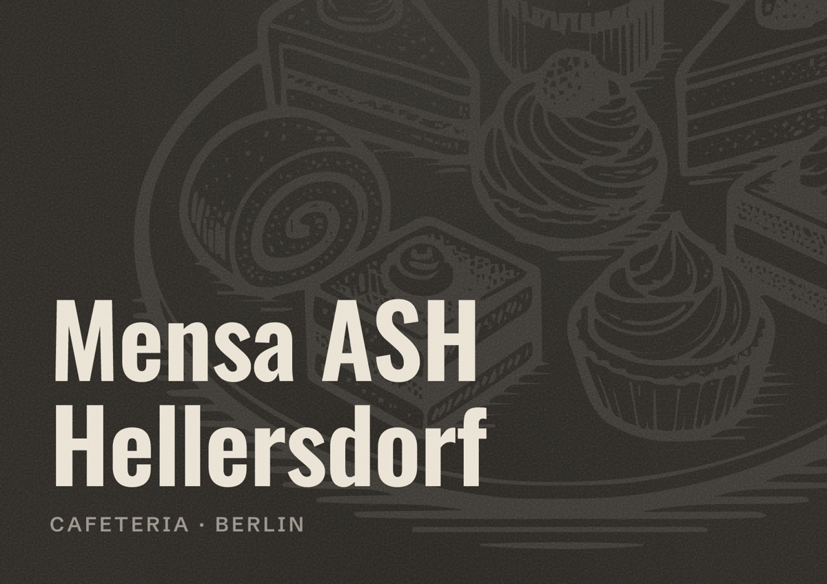 Illustriertes Poster von Mensa ASH Hellersdorf, Cafeteria in Berlin