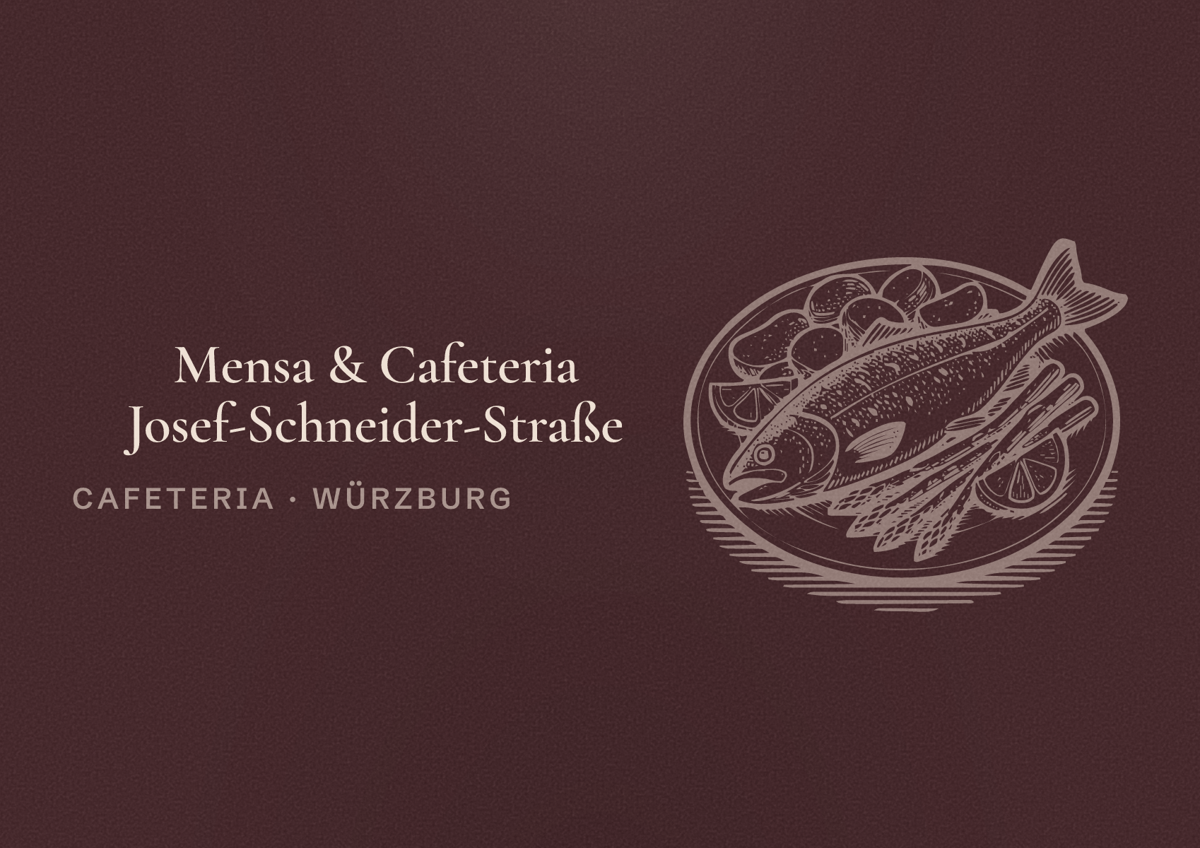 Illustriertes Poster von Mensa & Cafeteria Josef-Schneider-Straße, Cafeteria in Würzburg