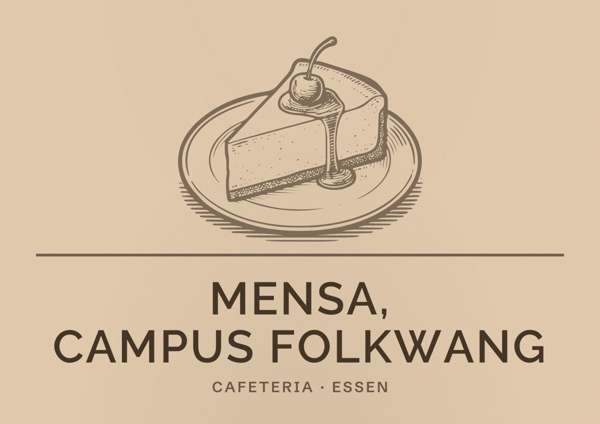 Illustriertes Poster von Mensa, Campus Folkwang, Cafeteria in Essen