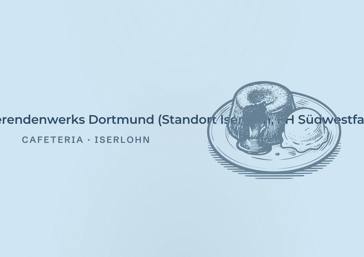 Illustriertes Poster von Mensa Canapé des Studierendenwerks Dortmund (Standort Iserlohn, FH Südwestfalen), Cafeteria in Iserlohn
