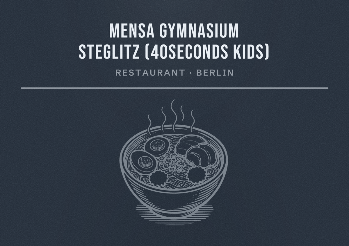 Illustriertes Poster von Mensa Gymnasium Steglitz (40seconds Kids), Restaurant in Berlin