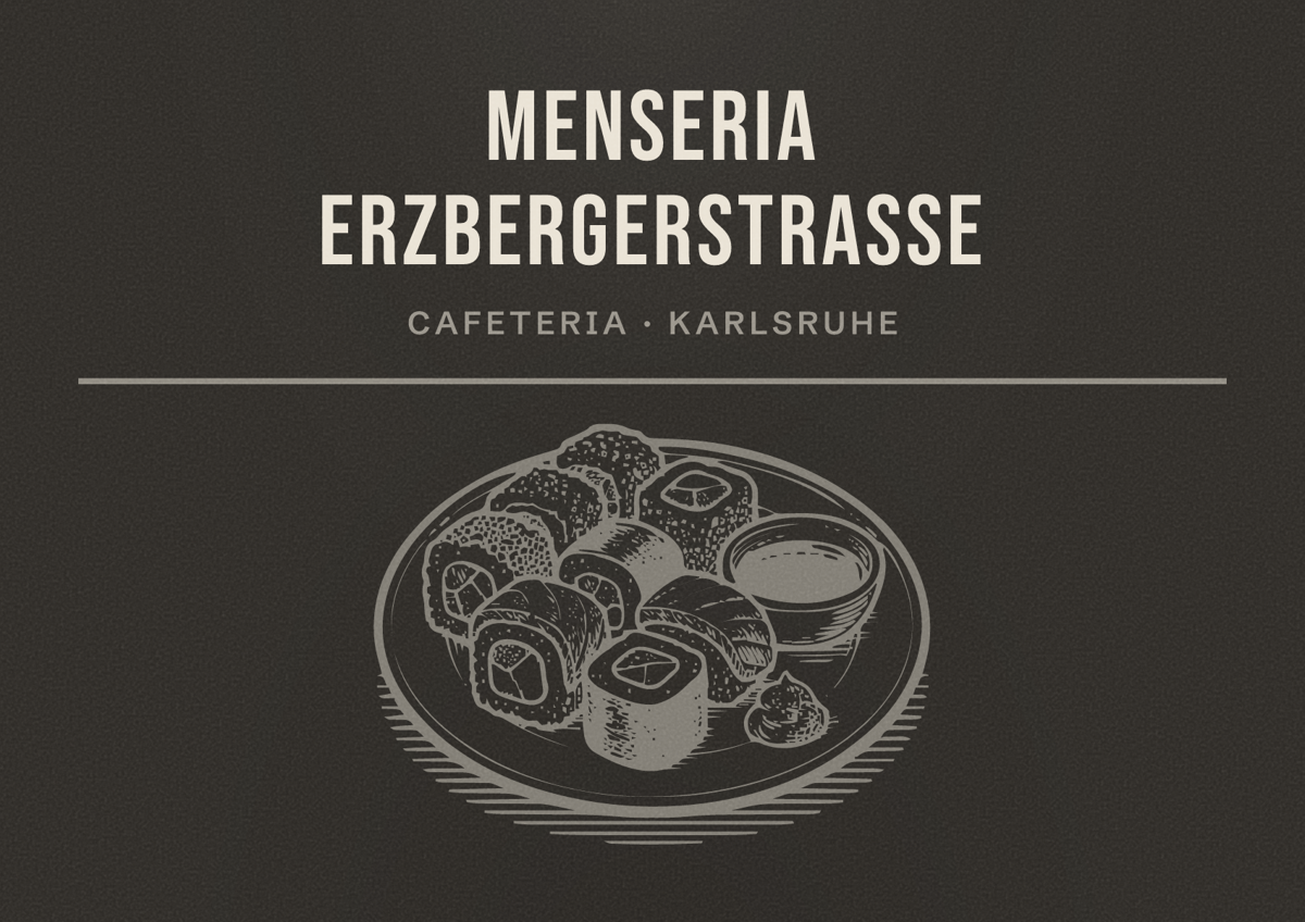 Illustriertes Poster von Menseria Erzbergerstraße, Cafeteria in Karlsruhe