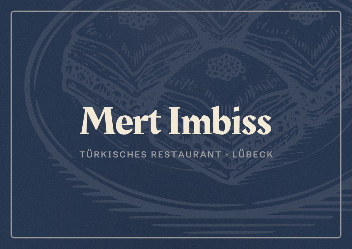 Illustriertes Poster von Mert Imbiss, Türkisches Restaurant in Lübeck