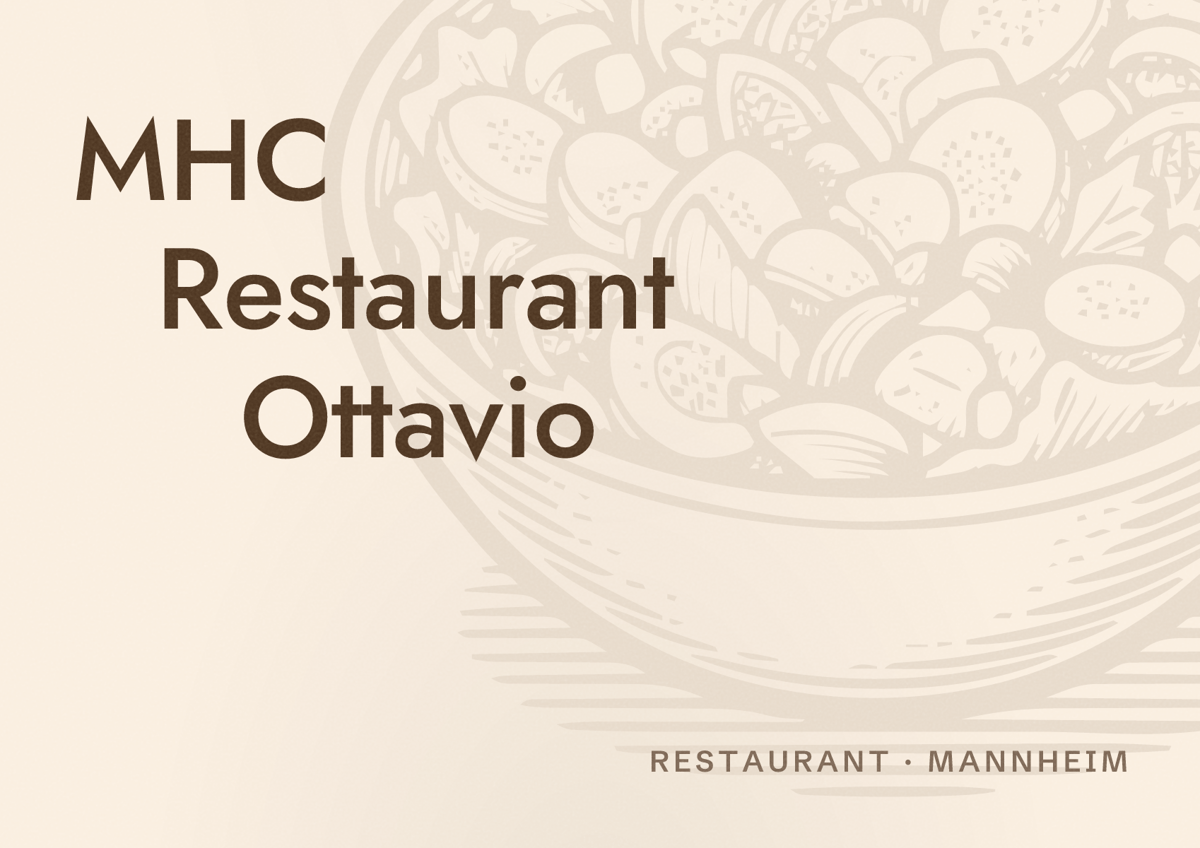 Illustriertes Poster von MHC Restaurant Ottavio, Restaurant in Mannheim