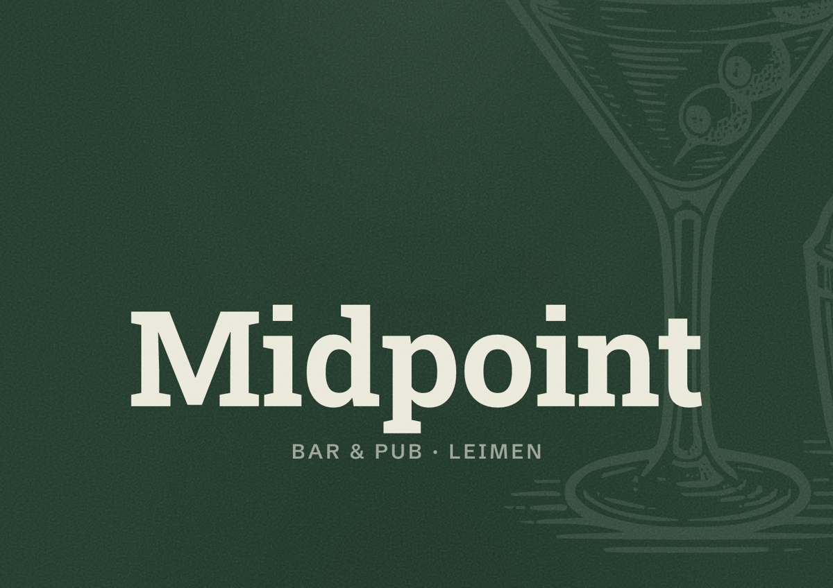 Illustriertes Poster von Midpoint, Bar & Pub in Leimen