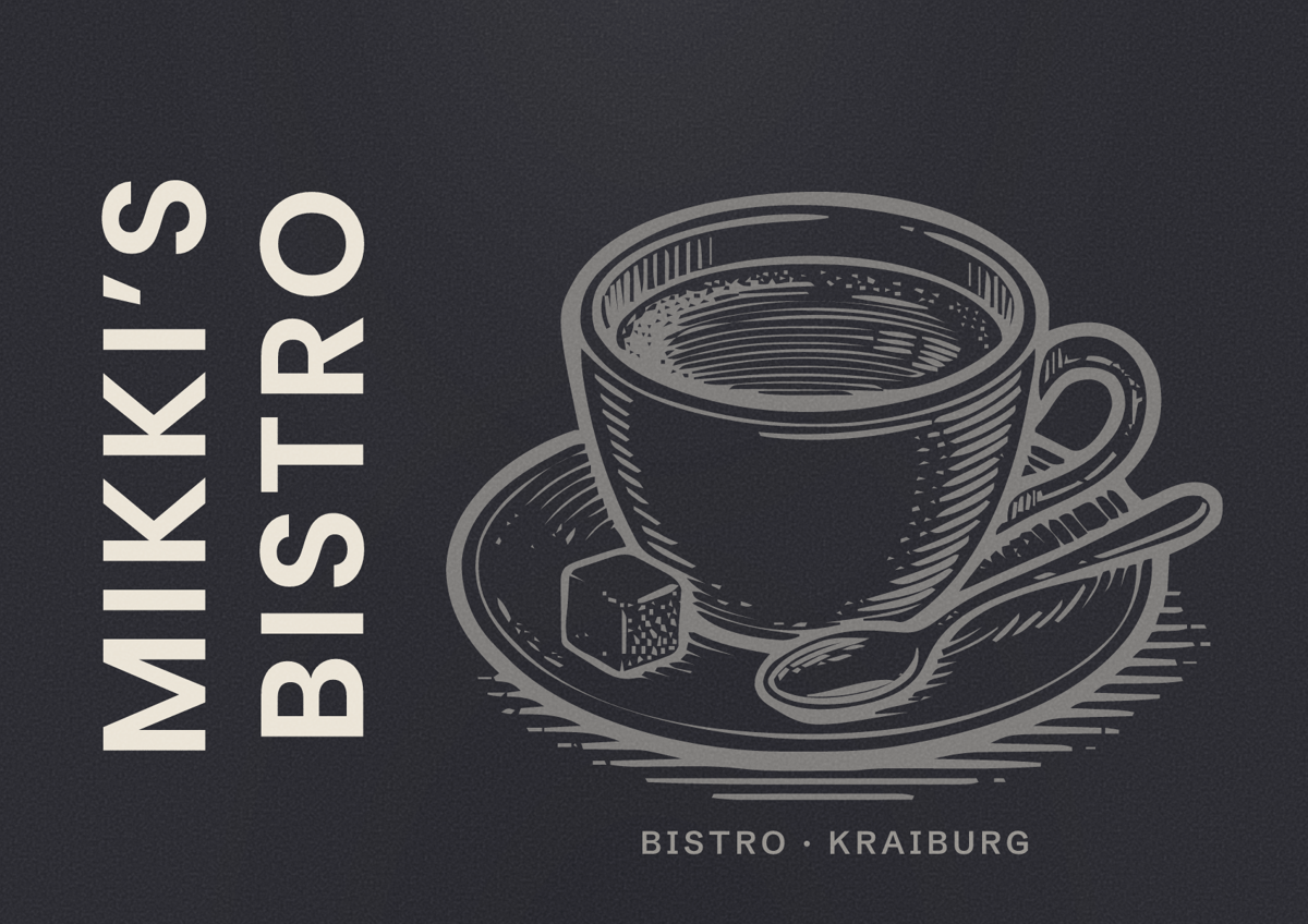 Illustriertes Poster von Mikki’s Bistro, Bistro in Kraiburg