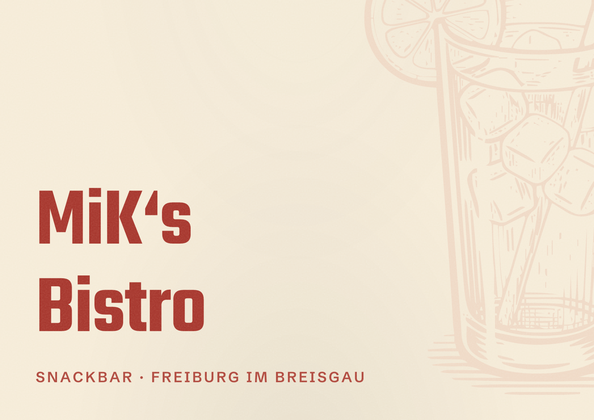 Illustriertes Poster von MiK‘s Bistro, Snackbar in Freiburg im Breisgau