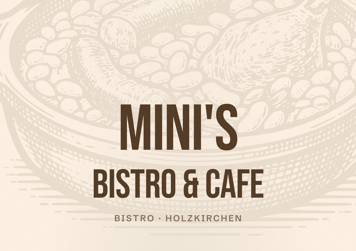Illustriertes Poster von Mini's Bistro & Cafe, Bistro in Holzkirchen