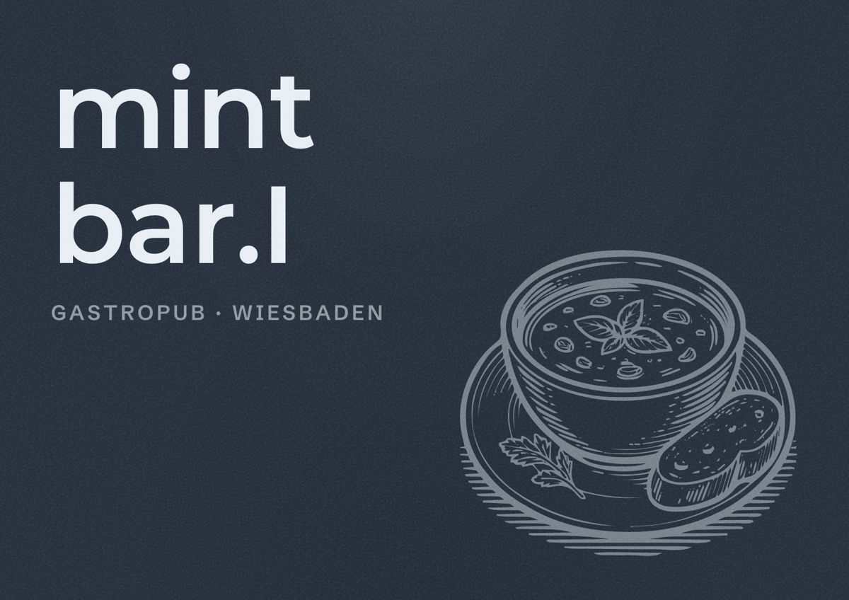 Illustriertes Poster von mint bar.I, Gastropub in Wiesbaden