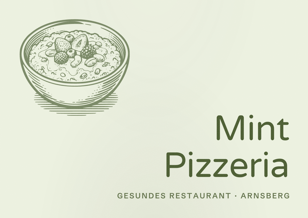 Illustriertes Poster von Mint Pizzeria, Gesundes Restaurant in Arnsberg