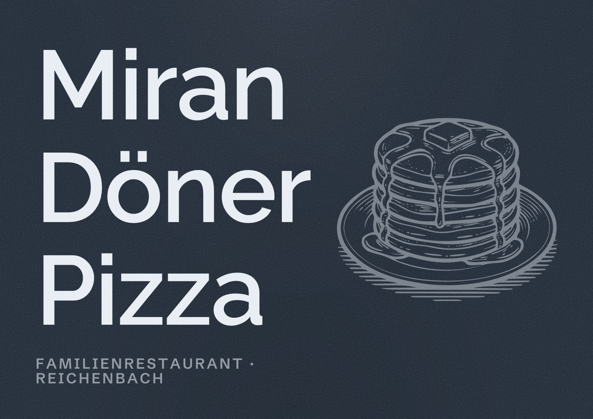 Illustriertes Poster von Miran Döner Pizza, Familienrestaurant in Reichenbach