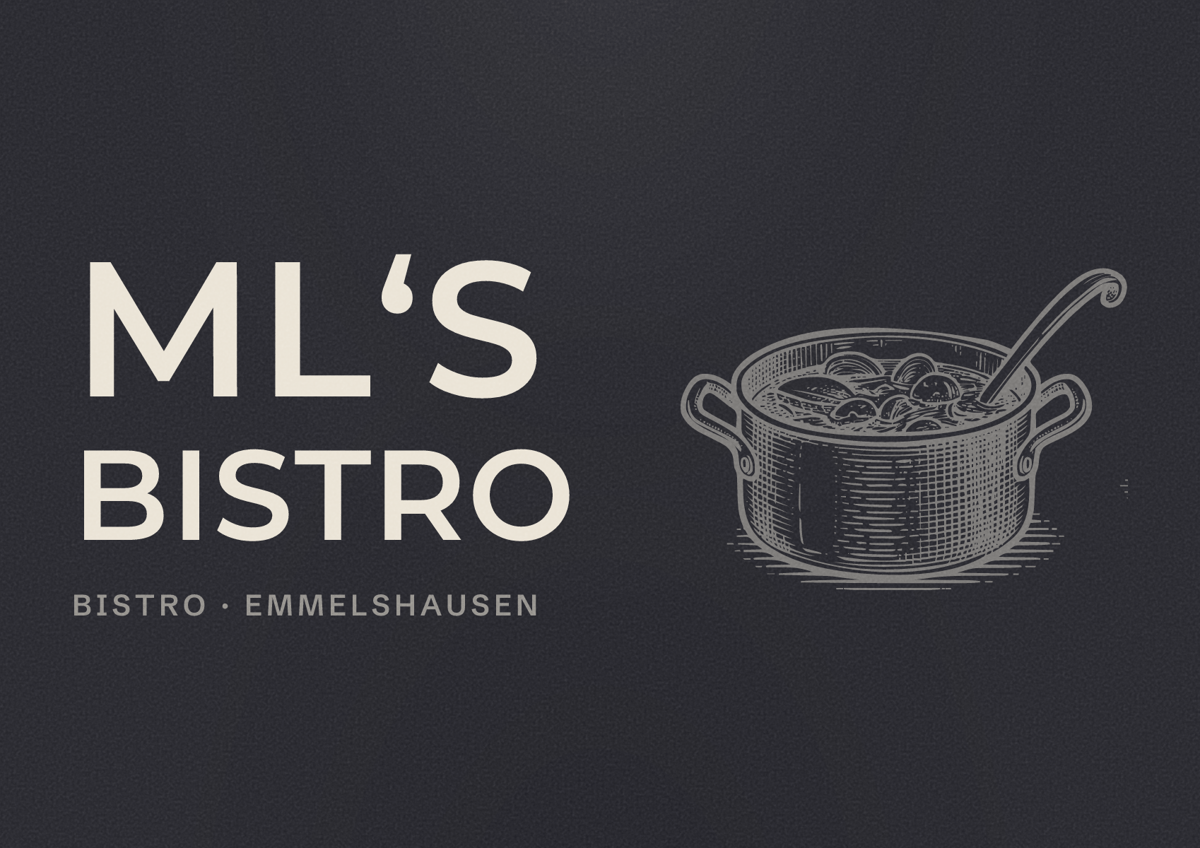 Illustriertes Poster von ML‘s Bistro, Bistro in Emmelshausen