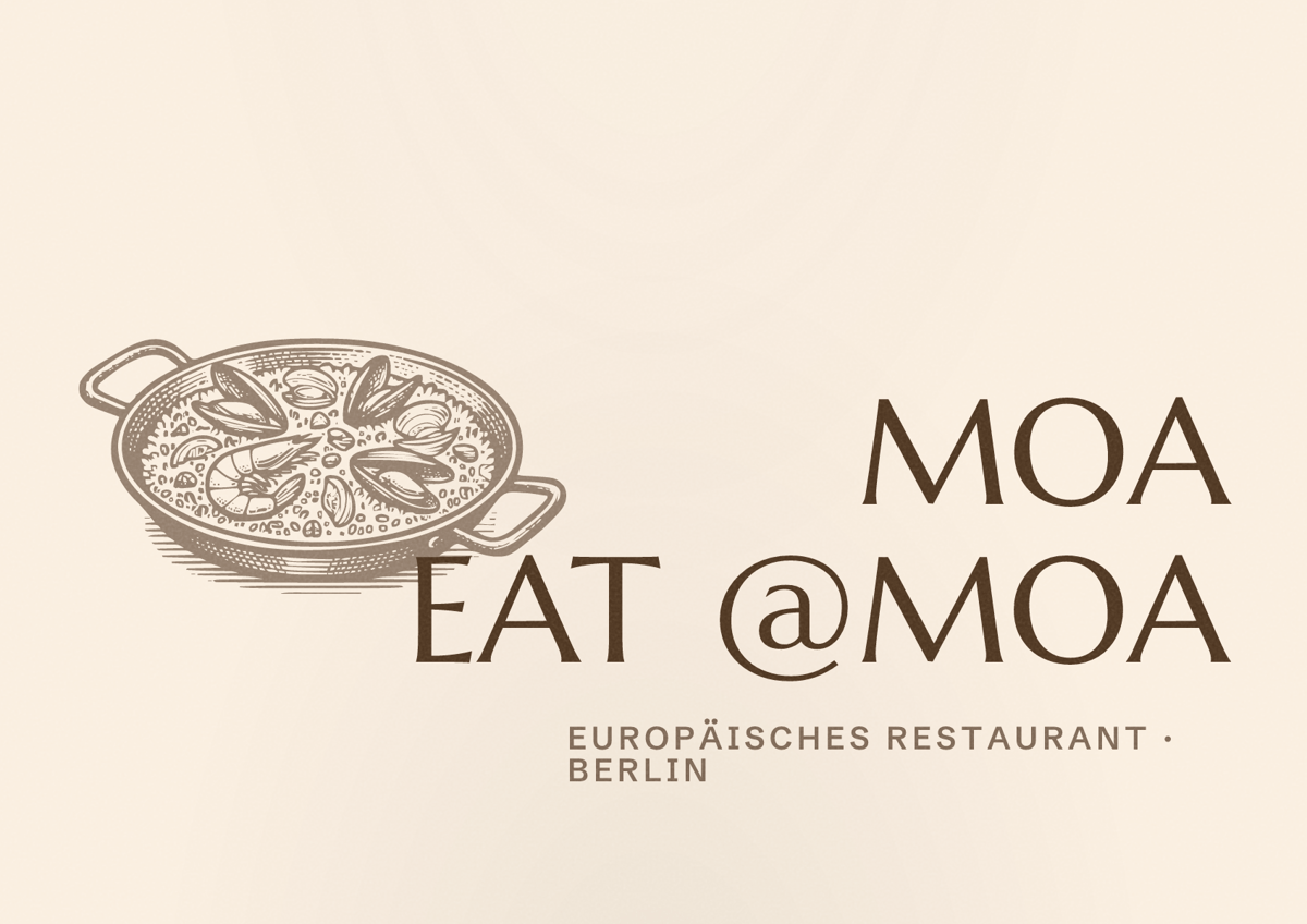 Illustriertes Poster von MOA EAT @MOA, Europäisches Restaurant in Berlin