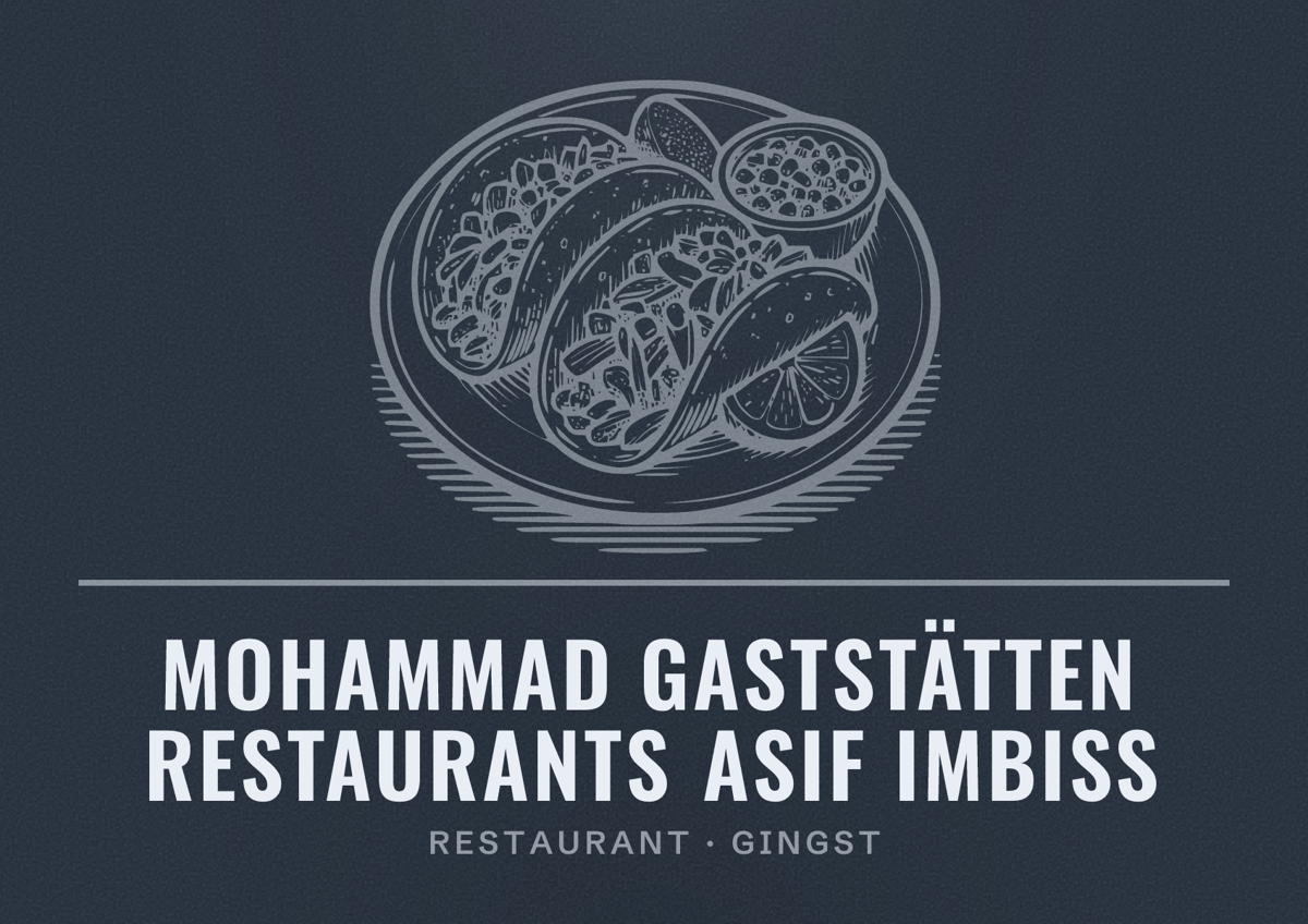 Illustriertes Poster von Mohammad Gaststätten Restaurants Asif Imbiss, Restaurant in Gingst