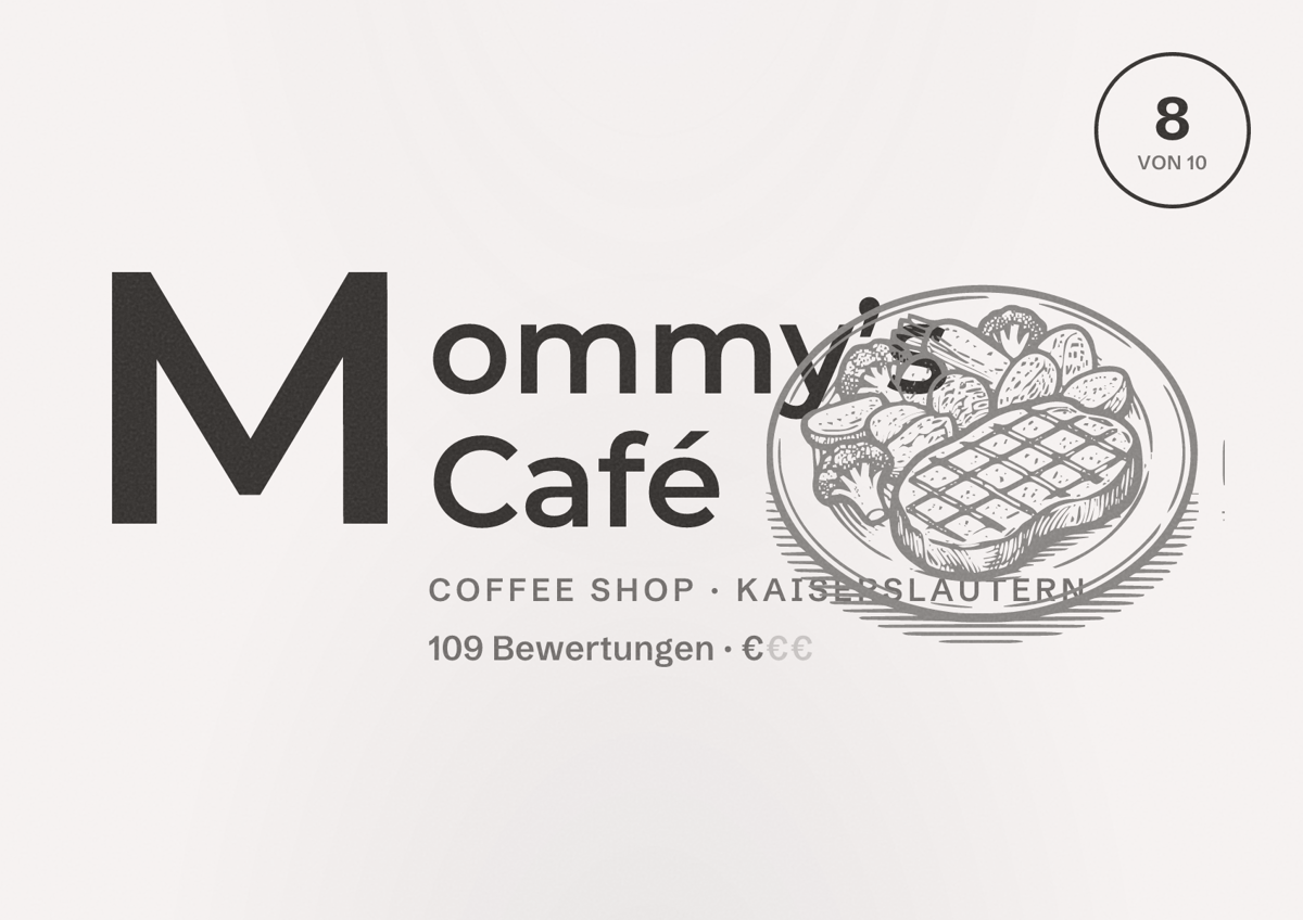 Illustriertes Poster von Mommy’s Café, Coffee Shop in Kaiserslautern: Bewertung 8 von 10 aus 109 Bewertungen, Preisniveau €