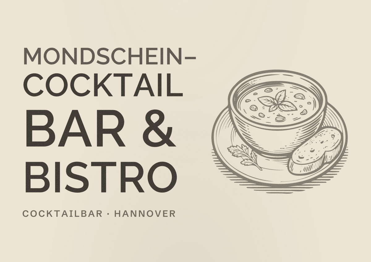 Illustriertes Poster von Mondschein– Cocktail Bar & Bistro, Cocktailbar in Hannover