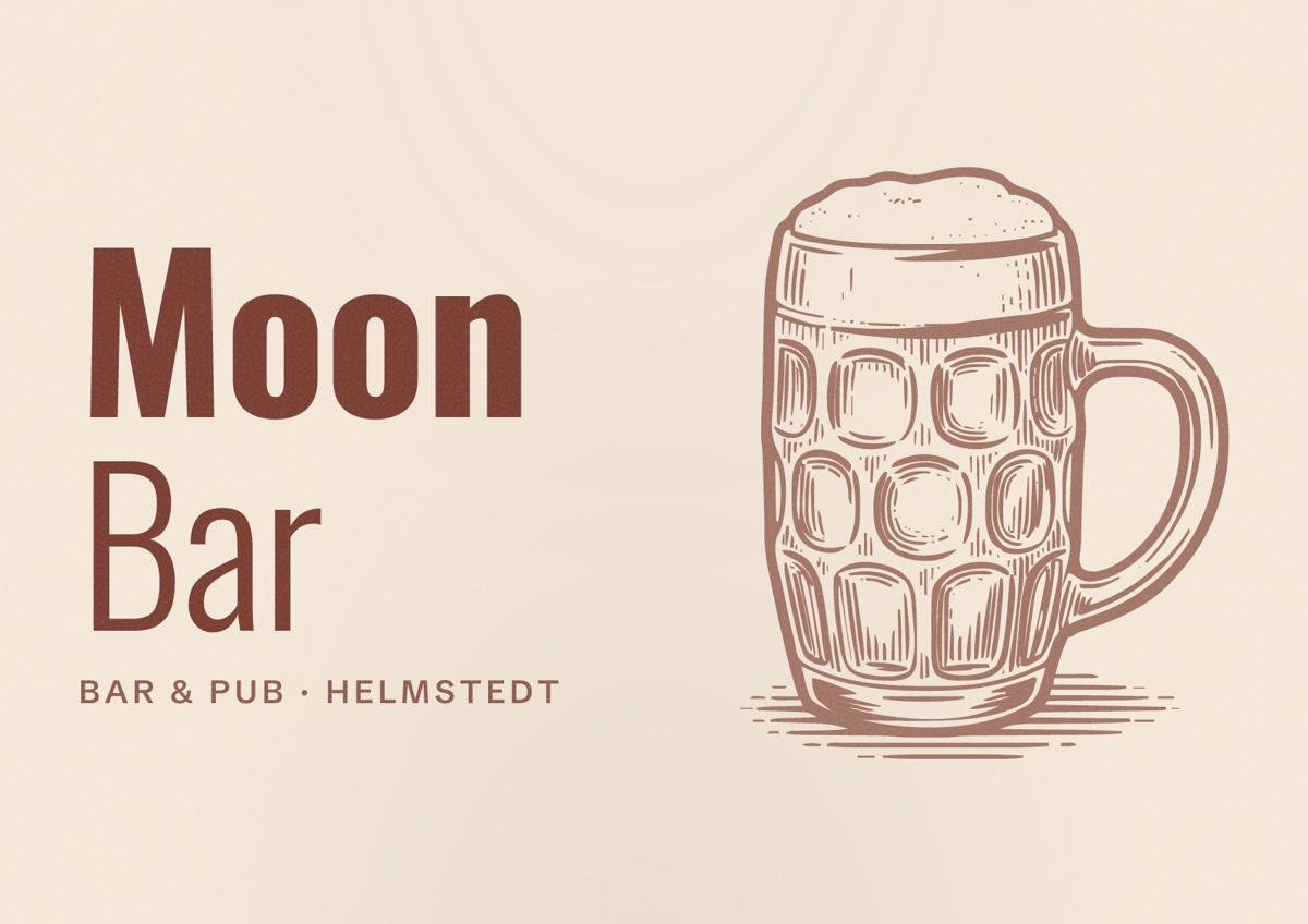 Illustriertes Poster von Moon Bar, Bar & Pub in Helmstedt