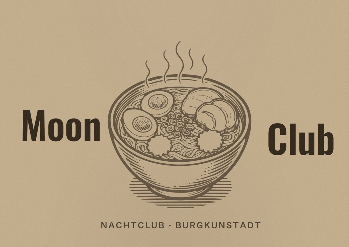 Illustriertes Poster von Moon Club, Nachtclub in Burgkunstadt